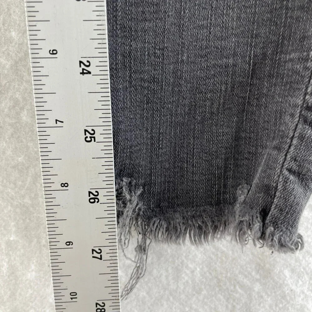 Madewell Jeans Womens 26 Black Wash High Rise Slim Skinny Raw Hem Button Denim - Picture 4 of 11